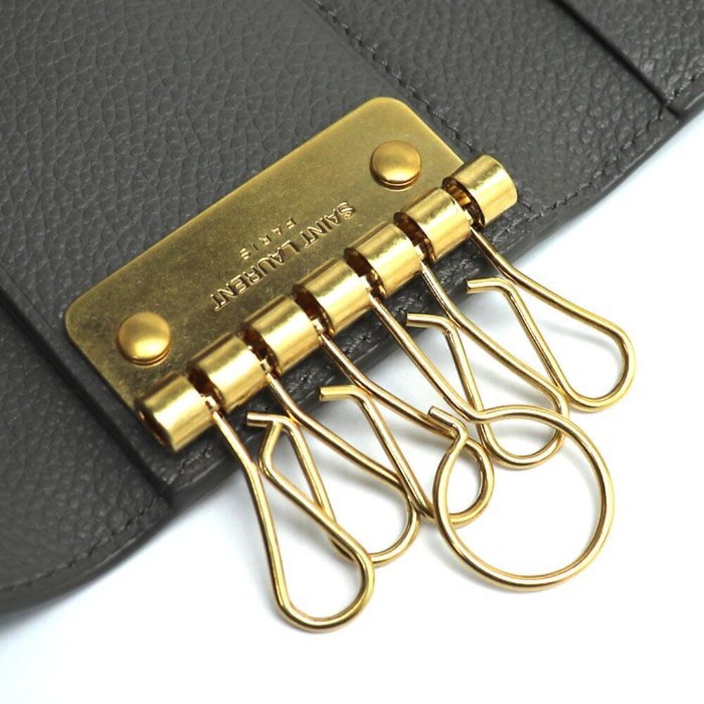 Saint Laurent 6-Row YSL Logo Key Case Gray - Picture 5 of 8
